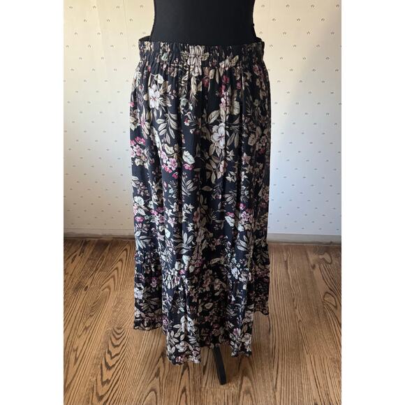 PHILOSOPHY REPUBLIC CLOTHING Brown Tiered Ruffle Maxi Skirt Size Medium - Picture 6 of 7